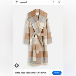Madewell Women's Plaid Belted Cape Coat